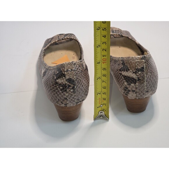 Cole Haan Snakeskin Leather Peep Toe Wedge Kitten Heel Sz 6.5 Nike Air Tech work - Picture 8 of 9
